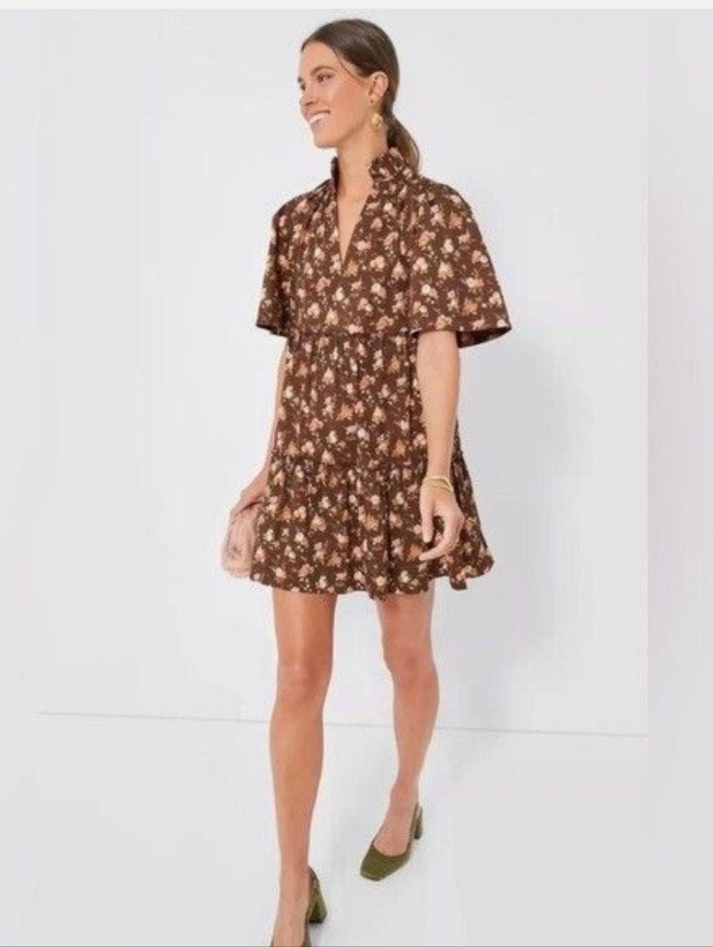 Tuckernuck Crawford Dress Mini Rosewood Chintz Floral Tiered Ruffle Women's XL